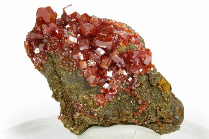 Glittering Ruby Red Vanadinite Crystals - Arizona #361554